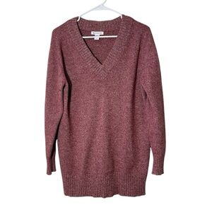 Athleta Marled Mauve V-Neck Sweater